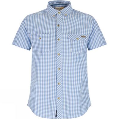 Camisa Regatta Randall Manga Corta Hombre - Azules - Chile KSZ263457